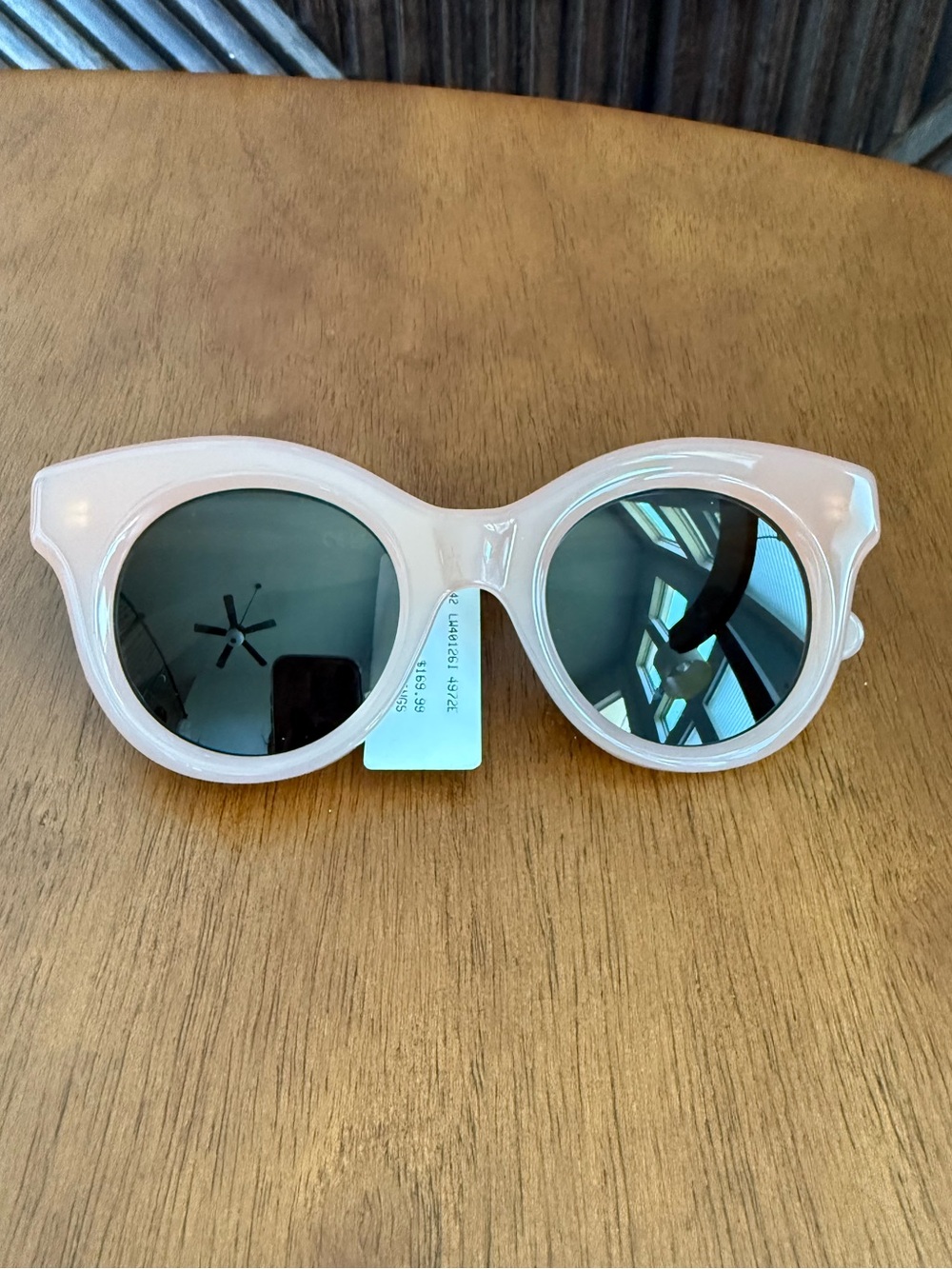 Loewe Blush Pink Round Sunglasses with Gold Logo - Picture 7 of 8